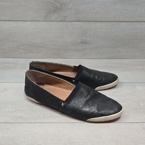 Frye Womem Melanie Black Leather Slip-On Shoes Flats Sz 7.5M